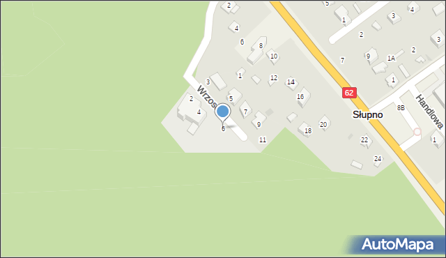 Słupno, Wrzosowa, 6, mapa Słupno