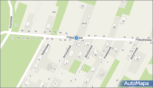 Smardzewice, Wrzosowa, 1, mapa Smardzewice