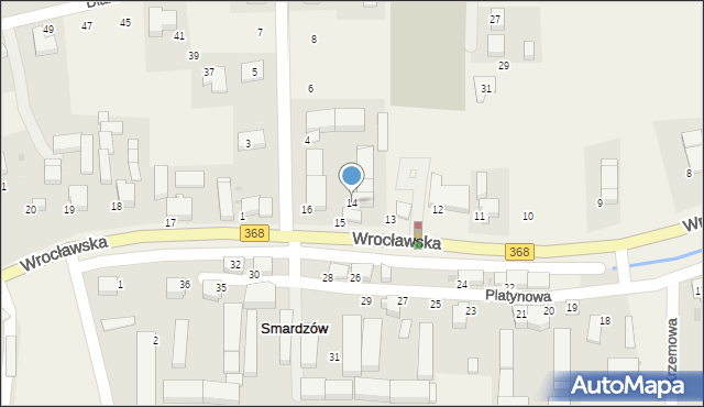 Smardzów, Wrocławska, 14, mapa Smardzów