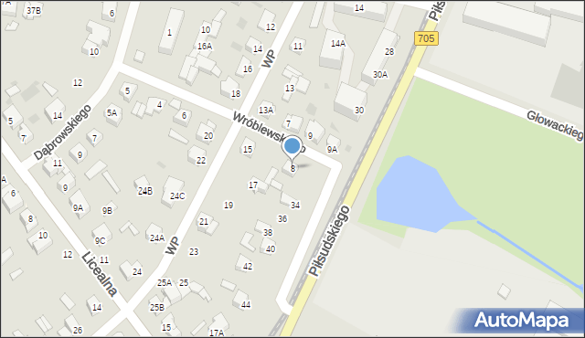 Sochaczew, Wróblewskiego Walerego, gen., 8, mapa Sochaczew