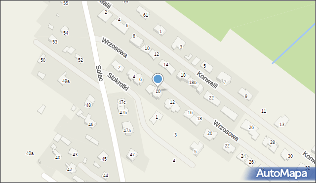 Solec, Wrzosowa, 10, mapa Solec