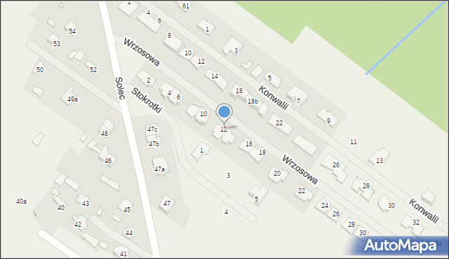 Solec, Wrzosowa, 12, mapa Solec