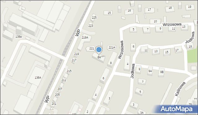 Sosnowiec, Wrzosowa, 8A, mapa Sosnowca