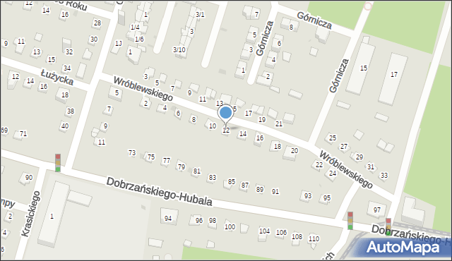 Sosnowiec, Wróblewskiego Walerego, gen., 12, mapa Sosnowca