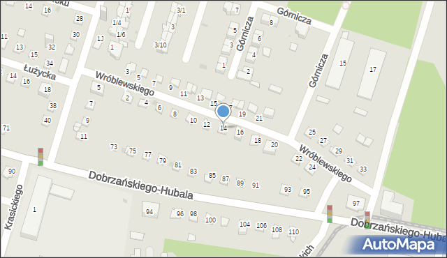 Sosnowiec, Wróblewskiego Walerego, gen., 14, mapa Sosnowca