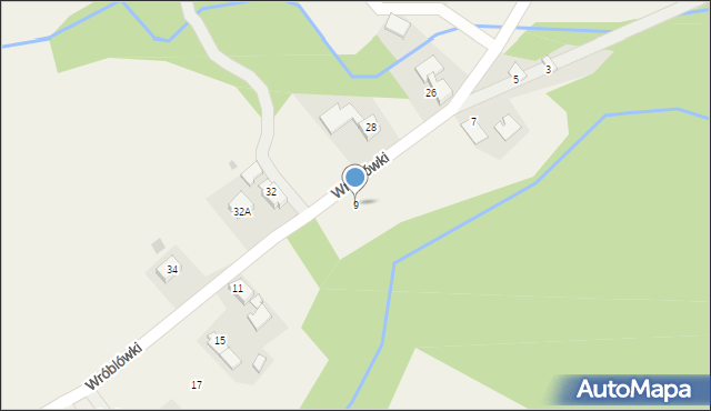 Spytkowice, Wróblówki, 9, mapa Spytkowice