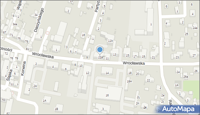 Środa Śląska, Wrocławska, 11a, mapa Środa Śląska