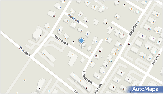 Środa Wielkopolska, Wrzosowa, 7, mapa Środa Wielkopolska