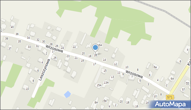 Stare Pieścirogi, Wrzosowa, 16, mapa Stare Pieścirogi