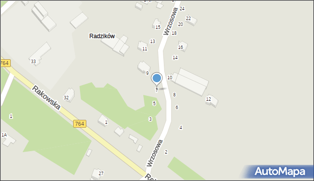 Staszów, Wrzosowa, 7, mapa Staszów