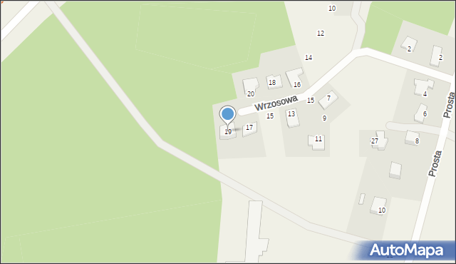 Stawiguda, Wrzosowa, 19, mapa Stawiguda