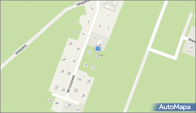 Stęszewko, Wrzosowa, 11, mapa Stęszewko