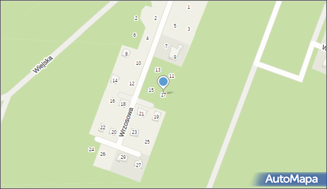 Stęszewko, Wrzosowa, 17, mapa Stęszewko