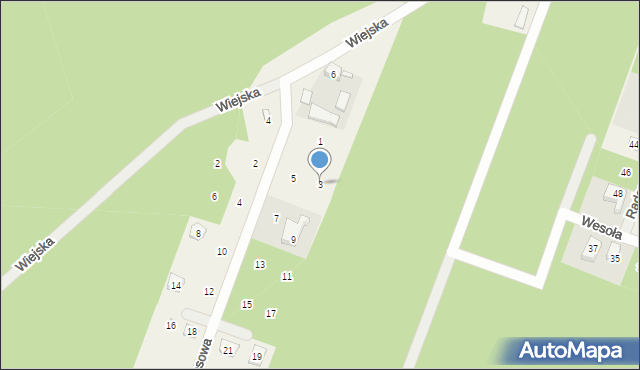 Stęszewko, Wrzosowa, 3, mapa Stęszewko