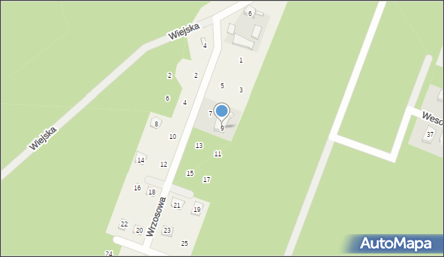 Stęszewko, Wrzosowa, 9, mapa Stęszewko