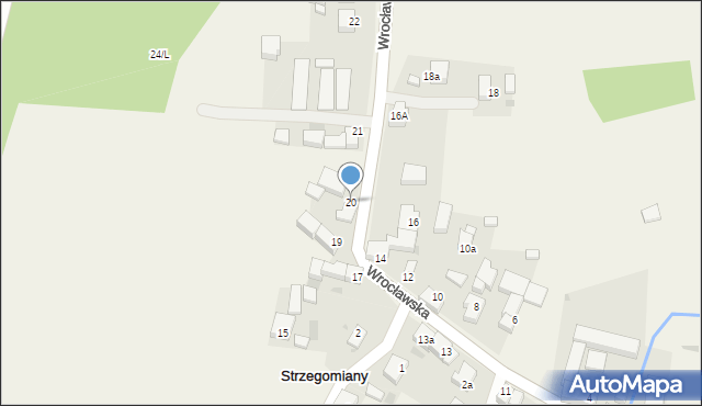 Strzegomiany, Wrocławska, 20, mapa Strzegomiany