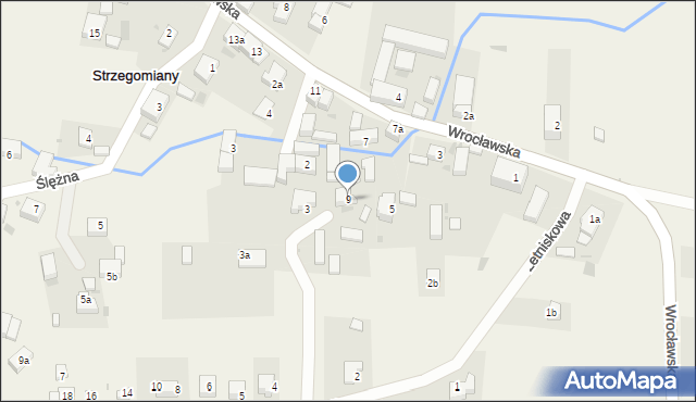 Strzegomiany, Wrocławska, 9, mapa Strzegomiany