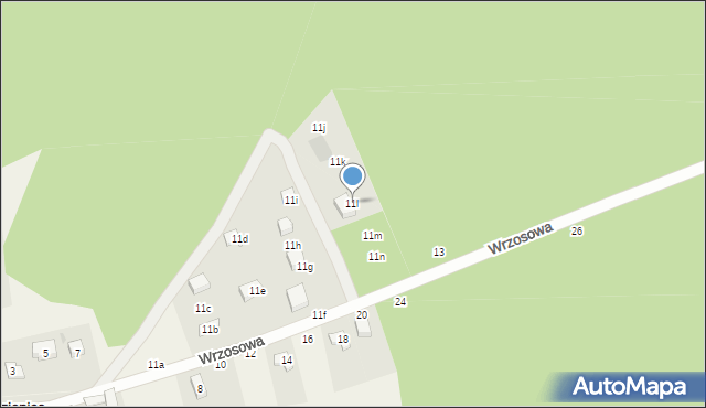 Studzienice, Wrzosowa, 11l, mapa Studzienice