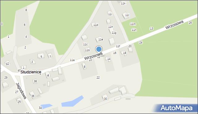 Studzienice, Wrzosowa, 12, mapa Studzienice