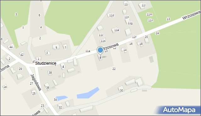 Studzienice, Wrzosowa, 8, mapa Studzienice