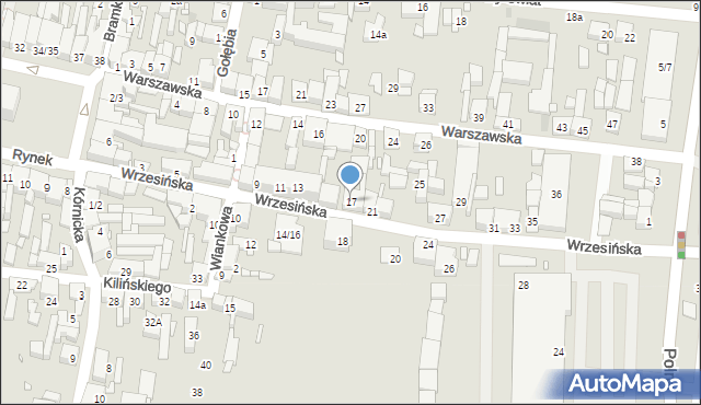 Swarzędz, Wrzesińska, 17, mapa Swarzędz