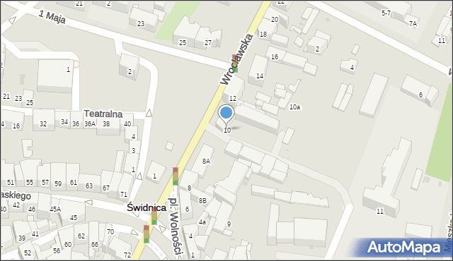 Świdnica, Wrocławska, 10, mapa Świdnicy