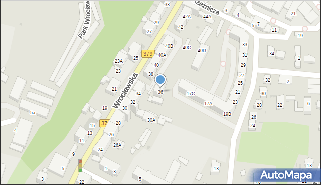 Świdnica, Wrocławska, 36, mapa Świdnicy