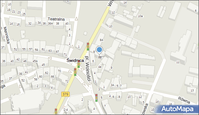 Świdnica, Wrocławska, 8B, mapa Świdnicy