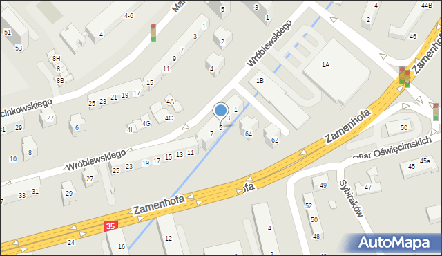 Świdnica, Wróblewskiego Walerego, gen., 5, mapa Świdnicy