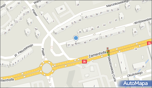 Świdnica, Wróblewskiego Walerego, gen., 53, mapa Świdnicy