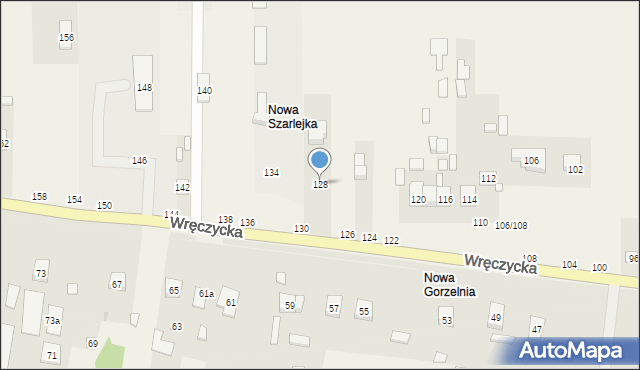 Szarlejka, Wręczycka, 128, mapa Szarlejka