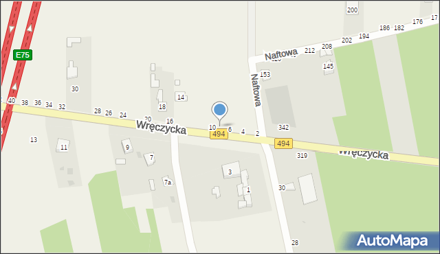 Szarlejka, Wręczycka, 8, mapa Szarlejka