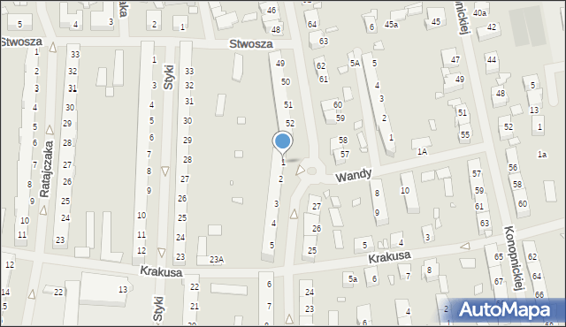 Szczecin, Wróblewskiego Walerego, gen., 1, mapa Szczecina