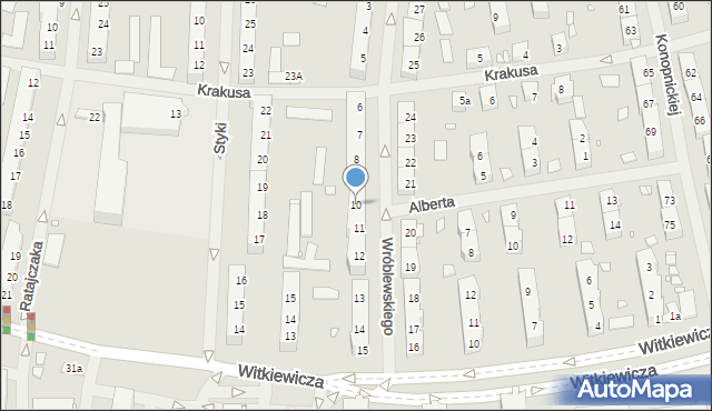 Szczecin, Wróblewskiego Walerego, gen., 10, mapa Szczecina