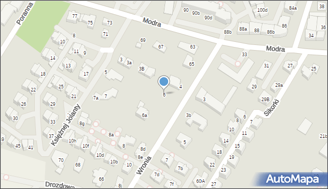 Szczecin, Wronia, 6, mapa Szczecina