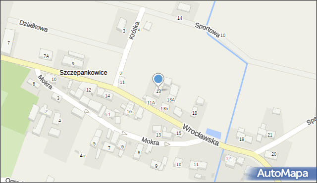 Szczepankowice, Wrocławska, 13, mapa Szczepankowice