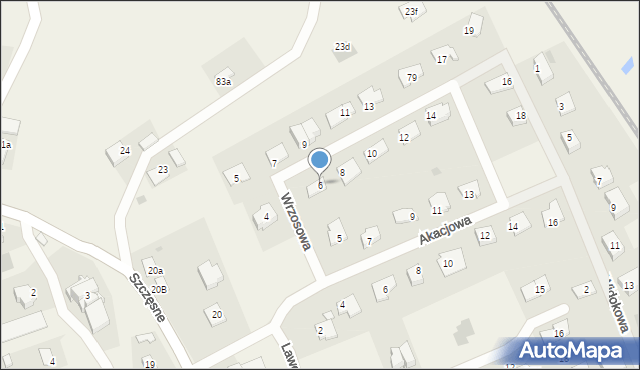 Szczęsne, Wrzosowa, 6, mapa Szczęsne