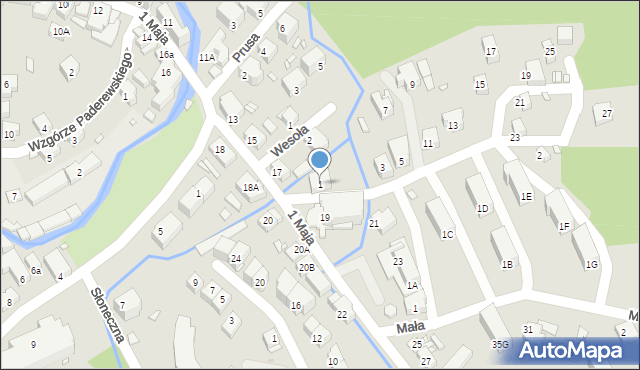 Szklarska Poręba, Wrzosowa, 1, mapa Szklarska Poręba