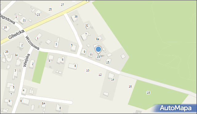 Szymocice, Wrzosowa, 13, mapa Szymocice