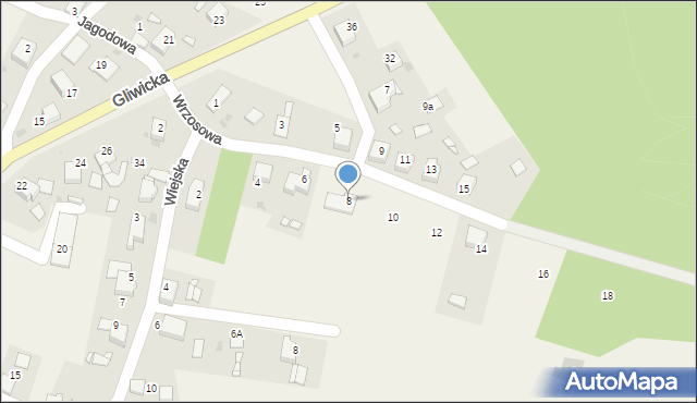 Szymocice, Wrzosowa, 8, mapa Szymocice