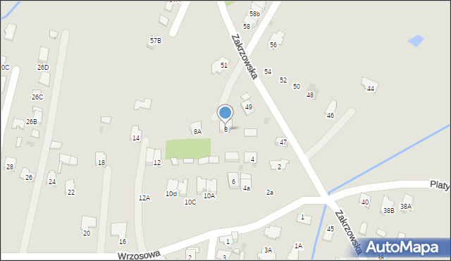 Tarnobrzeg, Wrzosowa, 8, mapa Tarnobrzegu