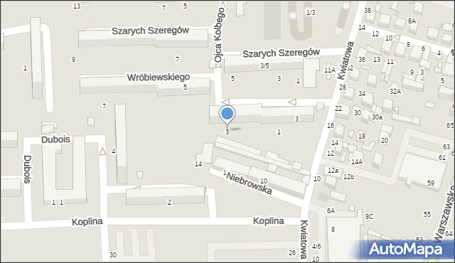 Tomaszów Mazowiecki, Wróblewskiego Walerego, gen., 3, mapa Tomaszów Mazowiecki