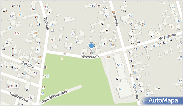 Tomaszów Mazowiecki, Wrzosowa, 13, mapa Tomaszów Mazowiecki