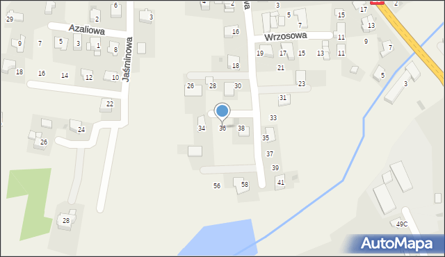 Tomice, Wrzosowa, 36, mapa Tomice