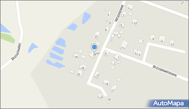 Trzemeszno, Wrzosowa, 14, mapa Trzemeszno