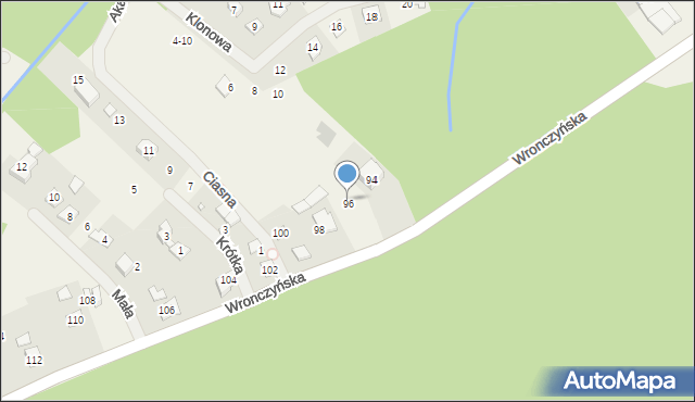 Tuczno, Wronczyńska, 96, mapa Tuczno