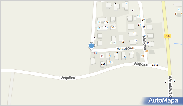 Turów, Wrzosowa, 13A, mapa Turów