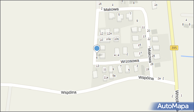 Turów, Wrzosowa, 6A, mapa Turów