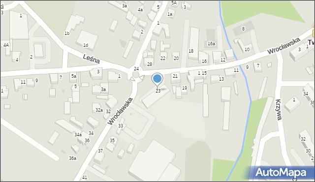 Twardogóra, Wrocławska, 23, mapa Twardogóra