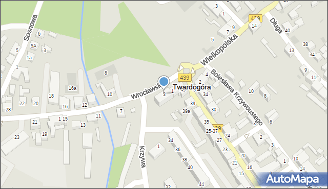 Twardogóra, Wrocławska, 3, mapa Twardogóra